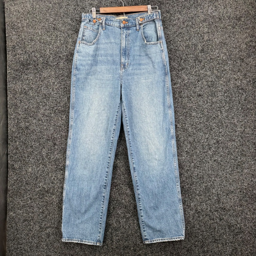 Madewell High Rise Straight Leg Jeans Medium Wash Blue Denim Pants